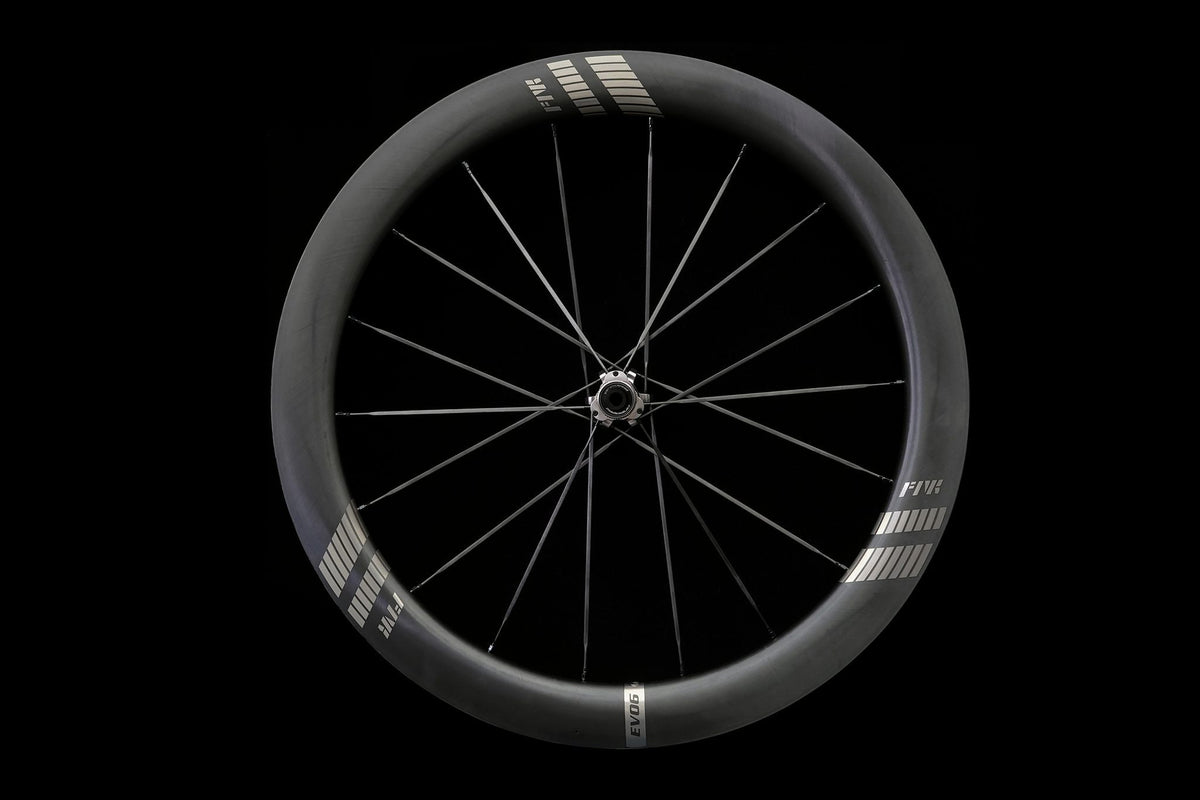Farsports EVO S6 58.5 mm wheelset photographed on black