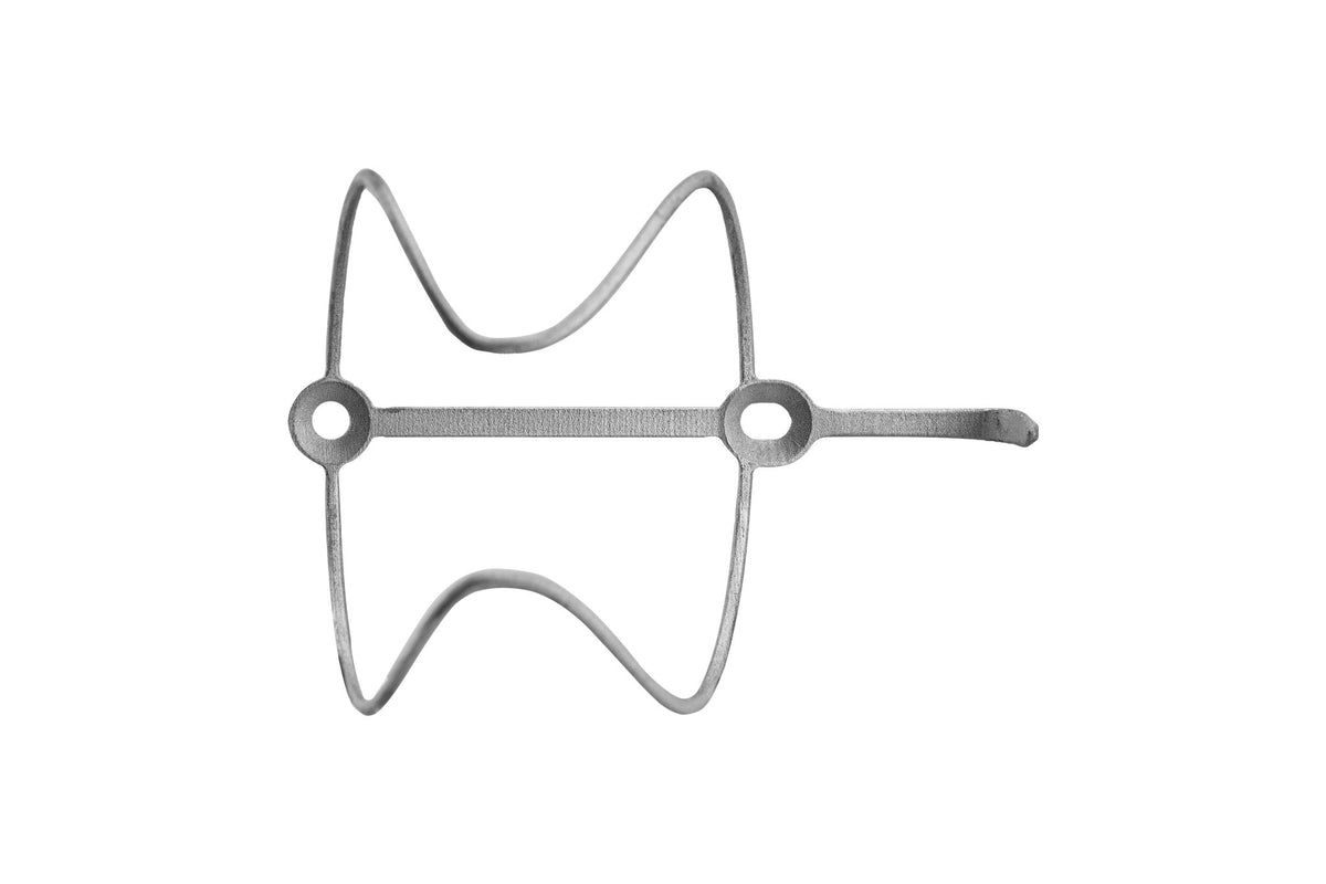 EXS titanium bottle cage from behind, mounting holes