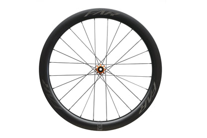 Farsports C5 rear wheel with orange anodised hub and Center Lock disc mount