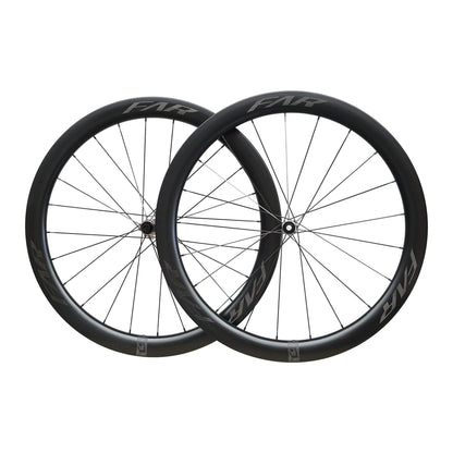 Farsports C5 50 mm carbon road wheelset, front and rear wheels
