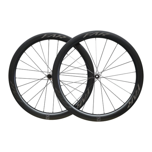 Farsports C5 50 mm carbon road wheelset, front and rear wheels