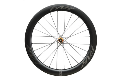Farsports C6 wheel, three-quarter view with Alpina Ultralite steel spokes