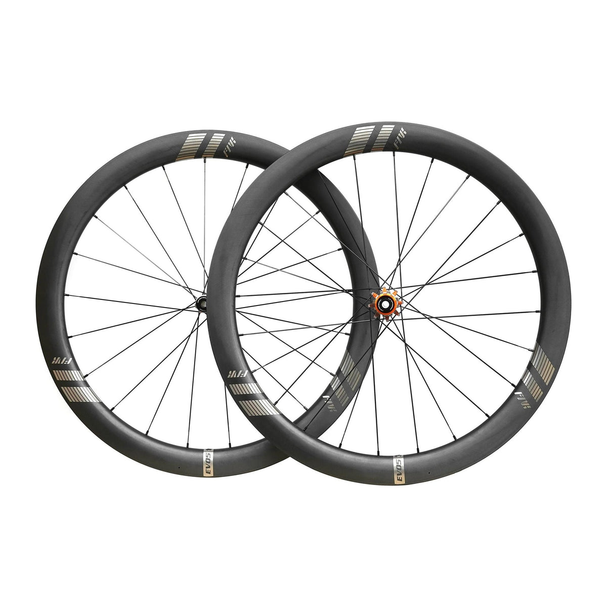 Farsports EVO C5 50 mm carbon road wheelset, front and rear wheels