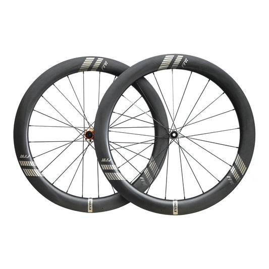 Farsports EVO C6 58.5 mm carbon road wheelset, front and rear wheels