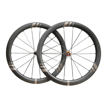 Farsports EVO S5 50 mm carbon road wheelset with carbon spokes, front and rear wheels