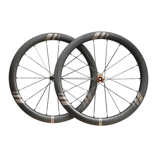 Farsports EVO S5 50 mm carbon road wheelset with carbon spokes, front and rear wheels