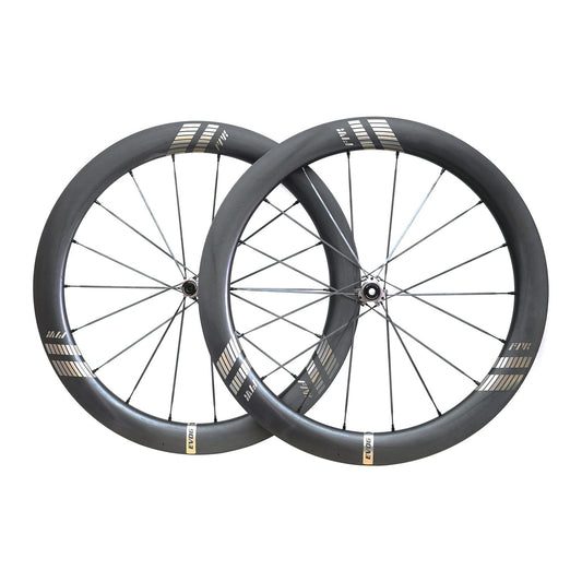 Farsports EVO S6 58.5 mm carbon road wheelset, front and rear wheels