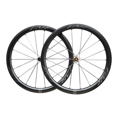 Farsports S4 45 mm carbon road wheelset, front and rear wheels