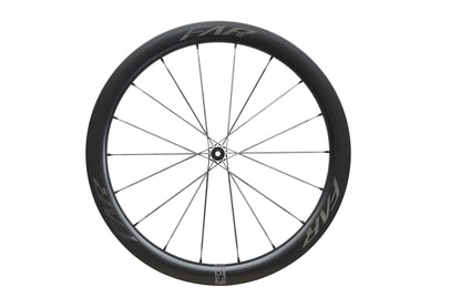 Farsports S5 front wheel, 50 mm rim laced with bladed carbon spokes