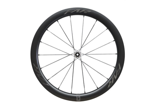 Farsports S5 front wheel, 50 mm rim laced with bladed carbon spokes