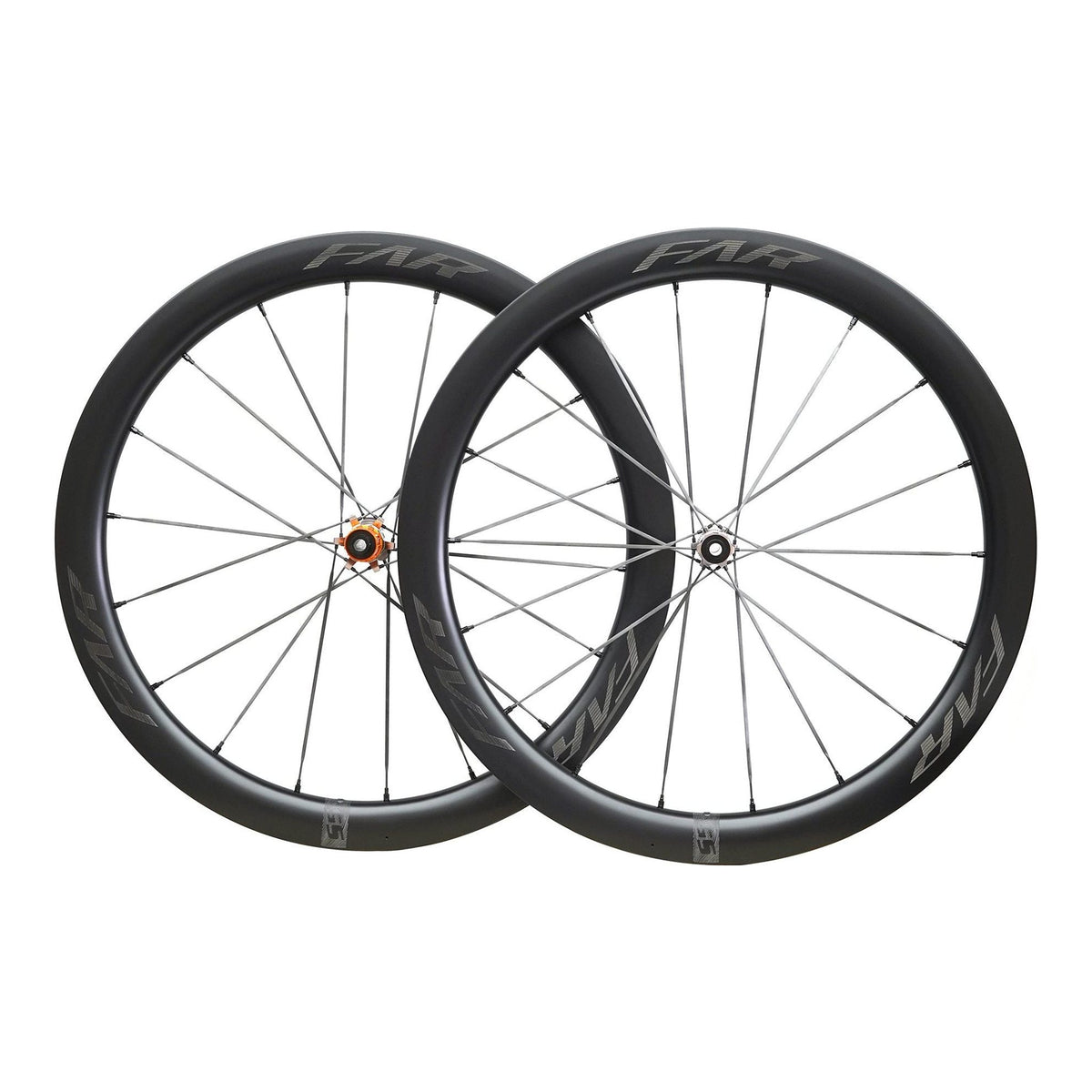 Farsports S5 50 mm carbon road wheelset, front and rear wheels