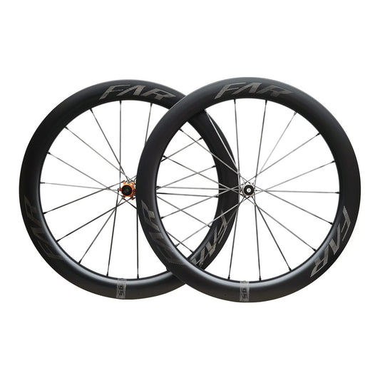 Farsports S6 58 mm carbon road wheelset, front and rear wheels